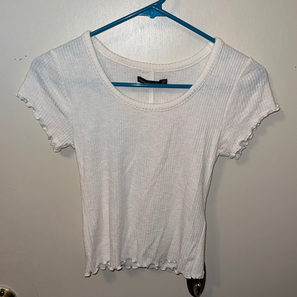 White scoop neck top